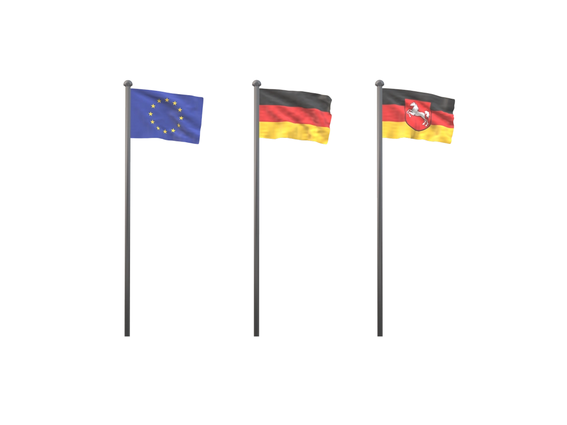 Beflaggung EU DEU NDS Vollmast&nbsp;&copy;&nbsp;Stadt Holzminden