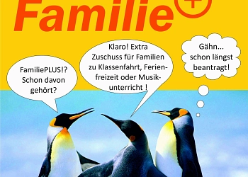 Familie PLUS Plakat mit Pinguinen