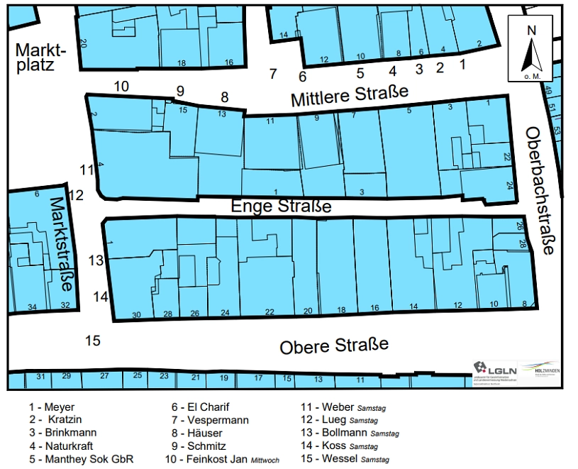 Lageplan Wochenmarkt 2025&nbsp;&copy;&nbsp;Stadt Holzminden
