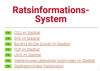 Menuebild Ratsinformations-System