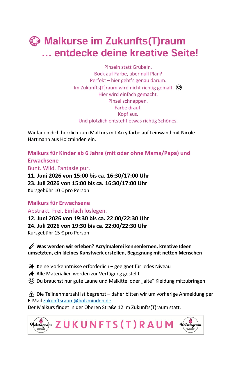 Plakat Malkurs.png Plakat Malkurs © Stadt Holzminden